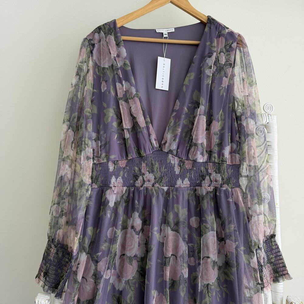 Baltic Born Dress 3XL Purple Layla‎ Tulle Floral Maxi Boho Romantic Ethereal - Picture 3 of 10